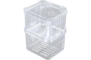 Semetall Aquarium Fish Breeding Box,Acrylic Fish Tank Hatchery Incubator Breeder Box Floating Transparent Fish Isolation Box with Suction Cups for Fishes Shrimp Clownfish Small Fish(Small)