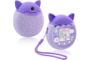Winceed Silicone Case for Tamagotchi Pix Virtual Pet Game Machine, Protective Cover for Tamagotchi Pix Sleeve Protector Skin with Hand Strap (Purple)