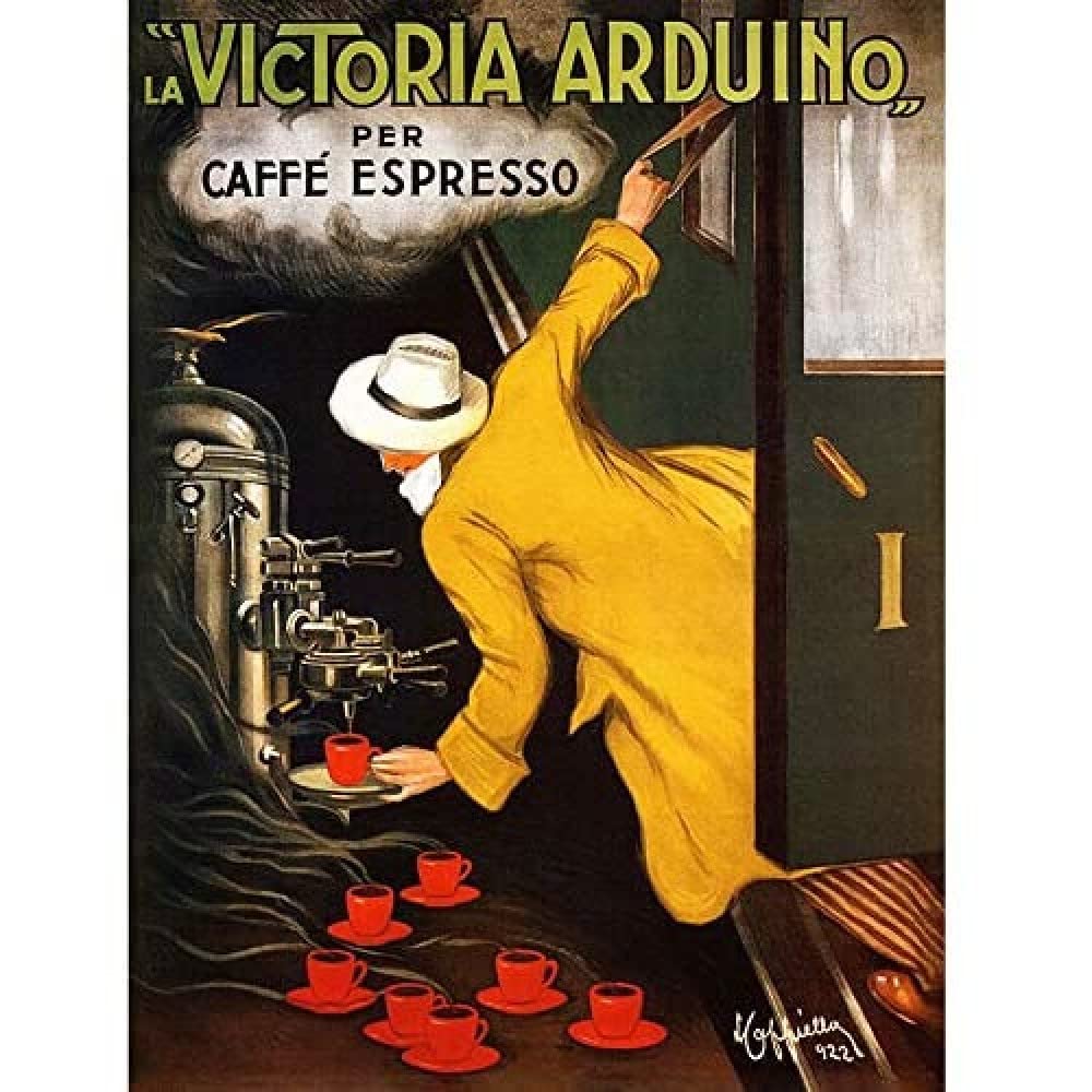 Artery8 Cappiello 1922 Advert Coffee Victoria Arduino Art Print Canvas Premium Wall Decor Poster Mural
