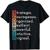 Scorpio Sign October November Birthday Vintage Scorpio Facts T-Shirt