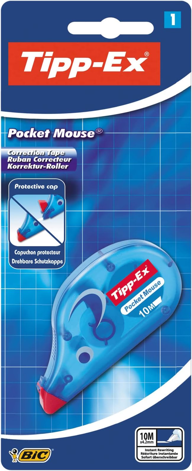 BIC Tipp-Ex Pocket Mouse Correction Tape 1 Pack 10m Tape