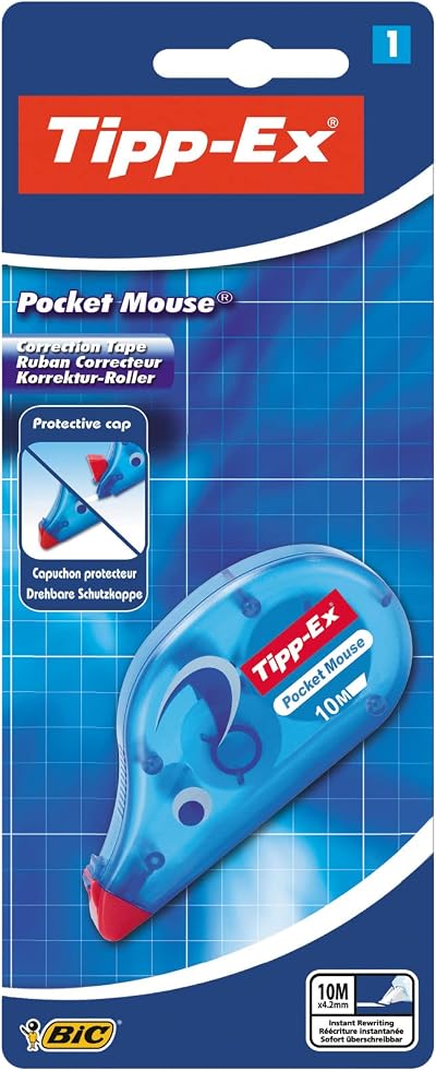 BIC Tipp-Ex Pocket Mouse Correction Tape 1 Pack 10m Tape