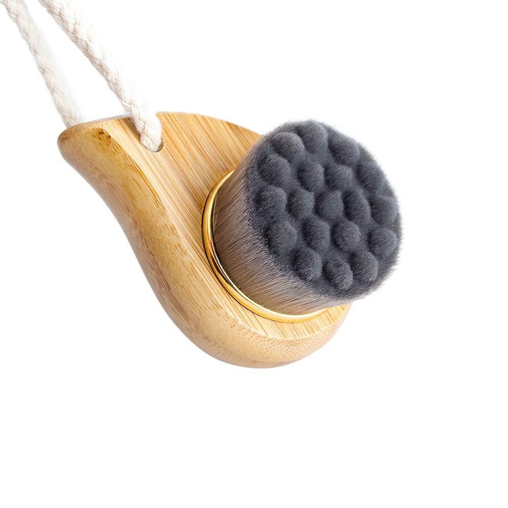 Rosette Bamboo Charcoal Fiber Face Brushes Soft Facial Cleanser Facial Skin Care Tool pore cleaner Exfoliate Brush Bamboo Handle (gray): Beauty