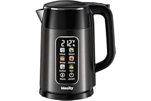 Mecity Electric Kettle 1.7L Touch Screen Temperature Control Water Boiler, No Plastic Contact with Water. 6 Preset Temperature Programs, 2 Hours Keep Warm, Auto Shut Off, Dark Grey