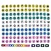 XHAOYEAHX 130 Croc Shoe Charms of Yellow/Green/White/Blue/Pink Letters For Clog Shoes & Wristband + 4Pcs Shoe Lace Adapter + 1Pcs 7.08in Silicone Bracelet