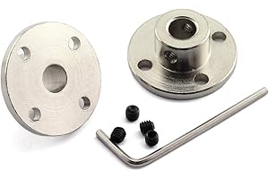 HJ Garden 2pcs 8mm Flange Shaft Coupling High Hardness Metal Flanged Joint Guide Shaft Support Coupler for DIY Model Shaft Connection