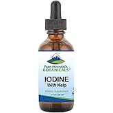 Liquid Iodine 0.3% Solution 2oz - Liquid Supplement with Organic Kelp - Kosher Vegan Iodide Drops Solution