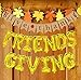 Friendsgiving Banner Balloon 16inch and Give Thanks Burlap Garland Bunting Banner 70 * 6.9inch