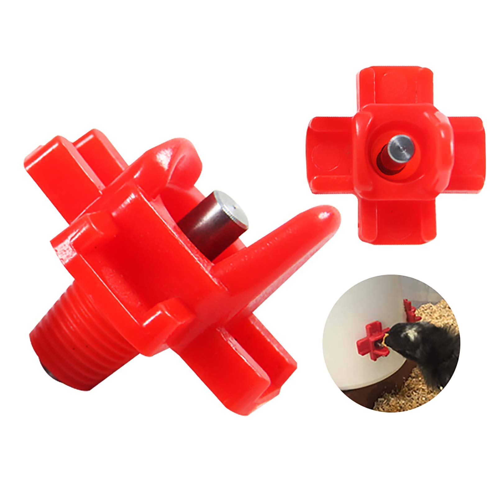 Konesky 12 Pack Horizontal Chicken Nipples, Automatic Poultry Nipples