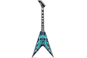 WESTCREEK GUITARS WestCreek CERBERUS Solid Body Electric Guitar, V Heavy Metal Guitar, Heavy Metal Pickups, Rounded End Frets, Rosewood Fingerboard, Mahogany Body（CB-2） (Hot Blue)