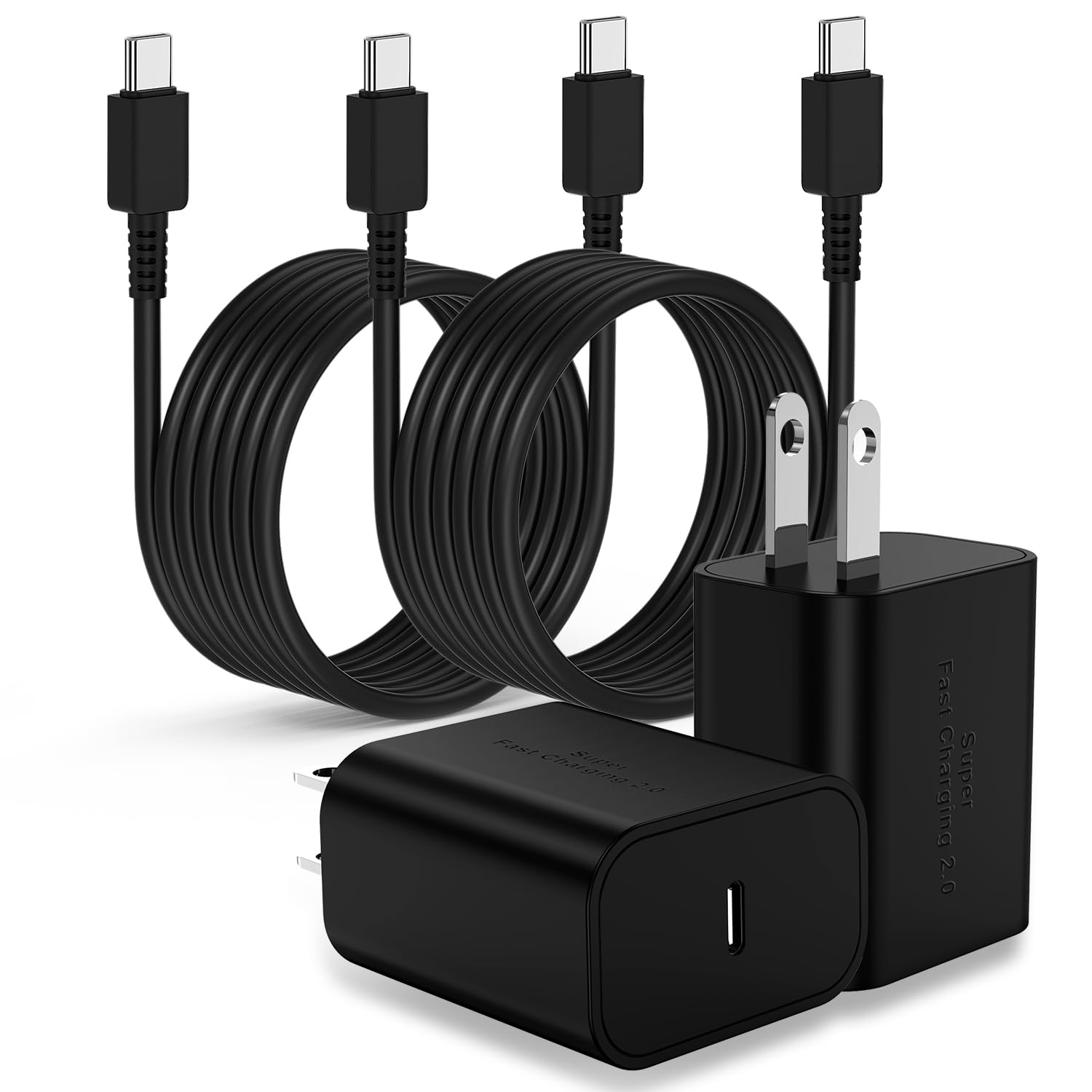 Photo 1 of 2Pack 45W USB C Charger for Samsung Galaxy S24 Ultra, Super Quite Fast Charging Type C Block with 9FT C to C Cord for Samsung Galaxy Tab S9 S8 S23 Ultra S22 Ultra S23 S22 S21 Note 10 Plus 20