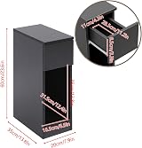 Pantanal 20CM Slim Bedside Table with Drawer Shelf Black Nightstand view 4