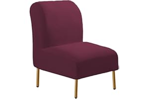 ZC MALL Armless Accent Chair Slipcover,Stretch Spandex Jacquard Fabric for Armless Accent Chair,Non-Slip Sofa Couch Cover Furniture Protector for Dining Living Room Office Reception Chair, Ash Rose