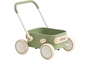 KIDPOP PULA Baby Push Walker with Wheels Toddler Wagon for First Learner Baby Toys 6-12 Months, 1 Year Old Birthday Gifts, Indoors and Outdoors (Green)