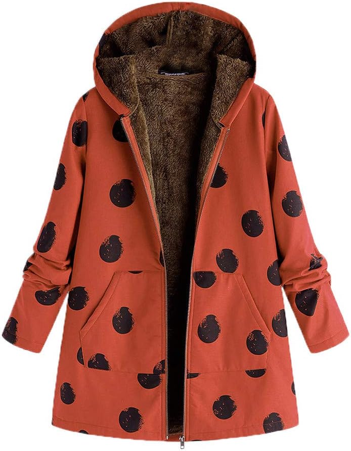 Women's Vintage Warm Faux Shearling Coat KIKOY Long Sleeve Casual Lapel Outwear