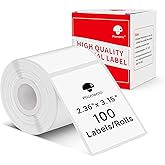 Phomemo Thermal Sticker Labels- 2.36"x 3.15"(60x80mm) Thermal Label for M221/M220/M250/M260, for Barcode/Address/Mailing/Logo/Business/Home Tag