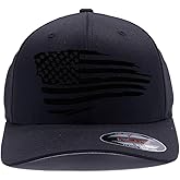 The Blackout American Flag 6277 Flex Fitted Baseball Cap - Custom Embroidered Black USA Flag Flex-Fitted Baseball hat