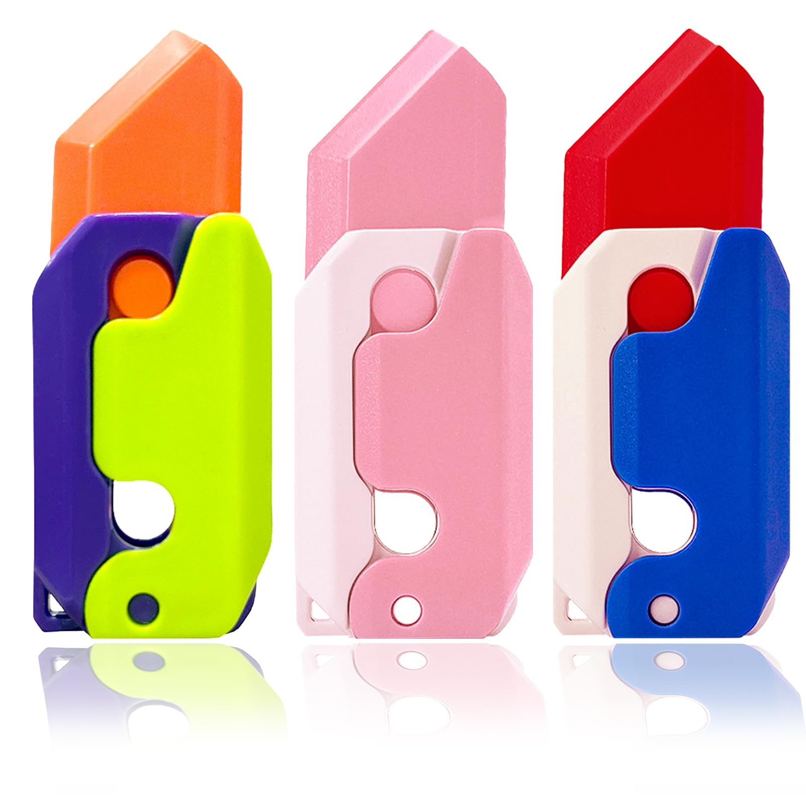 Photo 1 of OLRMA 3pcs Fidget Toys Knife, 3D Printing Gravity Fidget Knife Toys, Sensory Knife Fidget Toys, Plastic Carrot Fidget Knife for Adults Teens Kids, Anxiety Stress Relief Toy