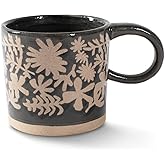 Fringe Studio Desert Flower Stoneware Mug, 13 fl oz, Charcoal, 335005