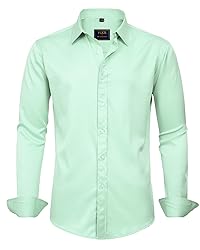 J.VER Men's Dress Shirts Solid Long Sleeve Stretch