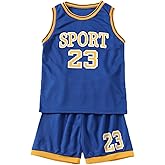 Tiuredx Toddler Baby Boys Basketball Jersey Outfit Toddler Kids Sports Shorts Set Summer Clothes Tank Top Track Shorts