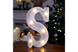 TRONSBOO LED Marquee Sign Light Up Letters, Alphabet Light Up Letters Sign, Battery Powered LED Letter Lights for Night Light, Wedding, Birthday, Party, Christmas or Home Decor (Letter S)