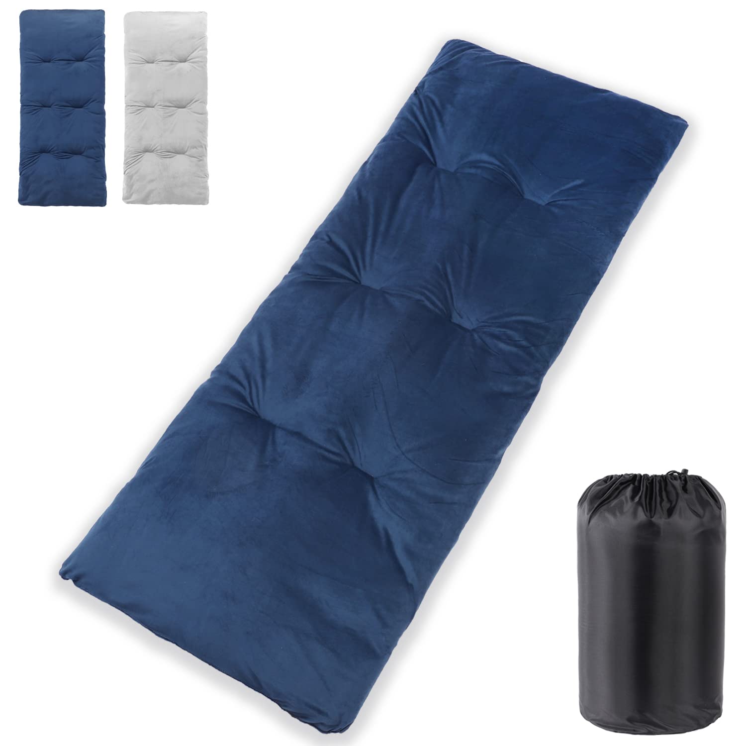 Photo 1 of Sleeping Cot Pads with Elastic Straps Portable for Outdoor & Hiking, Cotton Soft Extra Thick Camping Cot Pad,Waterproof - Grey & Blue