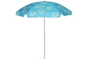 AMMSUN 5ft Seaside Beach Umbrella for Sand and Water Table - Kids Durable Umbrellas for children Beach Camping Garden Outdoor Play Shade