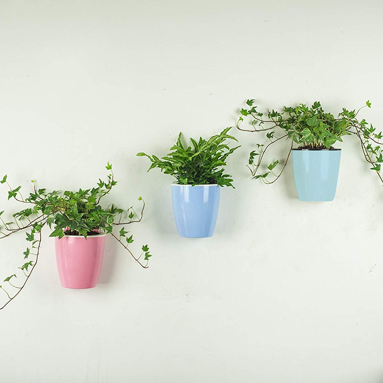 Kurtzy Self Watering Flower Pot Wall Hanging Planters For Garden Indoor Outdoor Living Room Bedroom Balcony Table Vase Home Decor Set Of 3 Buy Online In Aruba At Aruba Desertcart Com Productid 80960480