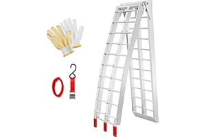 Loezora Heavy Duty 750lbs Folding Motorcycle Ramp for Pickup Trucks & Trailers, 89"x13" Loading Ramp with Secure Load Straps, Compatible with Dirt Bike, UTV, ATV, Lawn Mower, Snowblower (1-Pack)