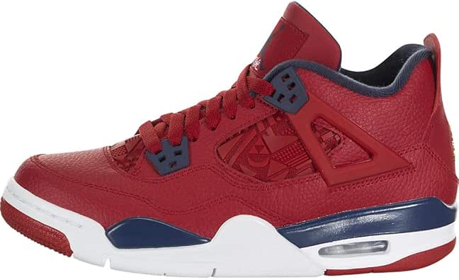 Amazon.com | Jordan Nike Air 4 Retro GS Kids Red/White/Metallic Gold 408452-617 | Shoes