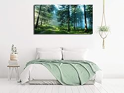 Green Forest Canvas Wall Art Living Room Wall Decor