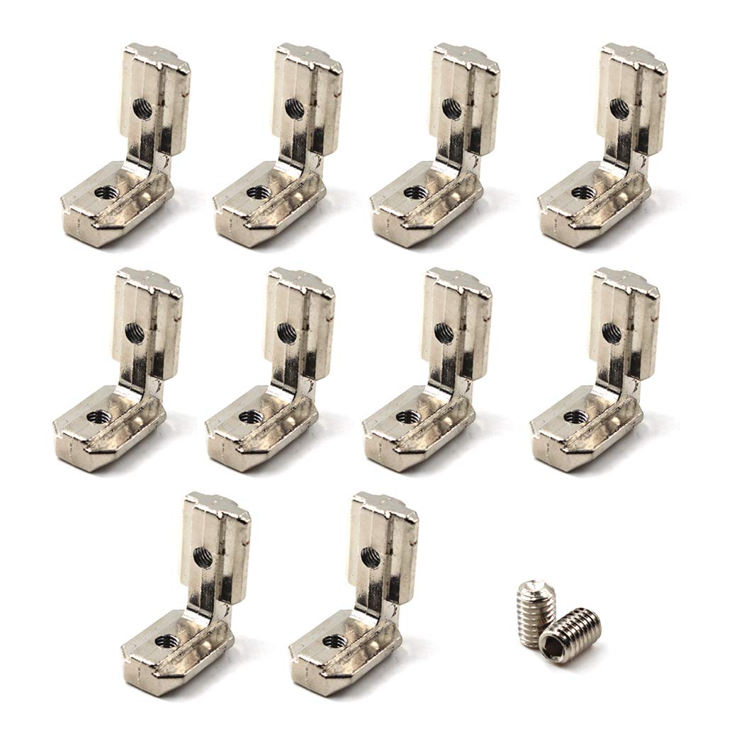 4040 Corner Bracket T Slot Corner Connector L-Shape Corner Joint Bracket for European Standard Aluminum Profile Come with Screws (Pack of 10)