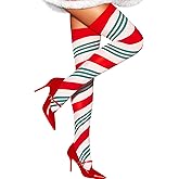 RSLOVE Christmas Thigh High Stockings - Women Sexy Tights Stripe Hosiery Pantyhose Holiday outfit