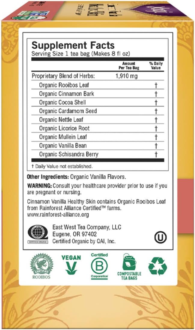 Yogi Tea, Cinnamon Vanilla Healthy Skin, 16 Count: Health & Personal Care