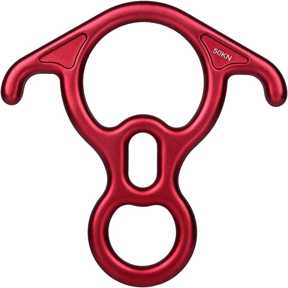 AOKWIT 50KN Rescue Figure, 8 Descender Large Bent-Ear Belaying and Rappelling Gear Belay Device Climbing for Rock Climbing Peak Rescue 7075 Aluminum Alloy (Red) : Sports & Outdoors