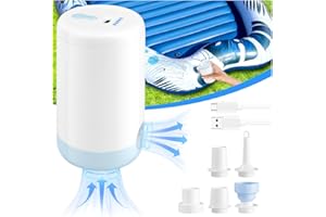 Sinbyuer Portable Mini Air Pump for Inflatables, 2000mAh USB-C Rechargeable Electric Inflator Air Pump with 5 Nozzles, 4KPa Ultra-Fast Inflation/Deflation Tiny Air Pumps for Pool Floats, Air Mattress