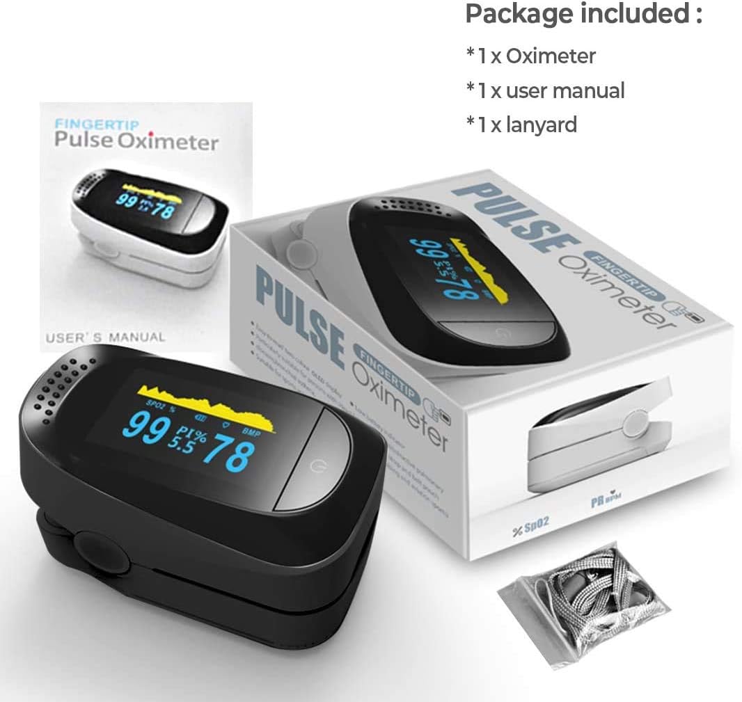 Blood Oxygen Saturation Monitor (SpO2) with Pulse Rate Measurements, Portable Digital Reading LED Display: Health & Personal Care