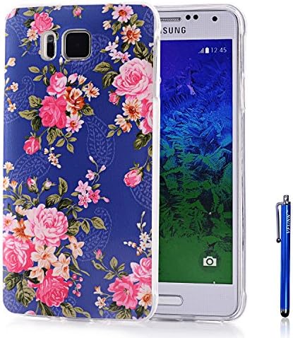 Galaxy Alpha Case,Vfunn Premium TPU Gel Scratch Resistant Funny Cartoon Case Cover for Samsung Galaxy Alpha G850F G850A G850M with 1 Screen Protector 1 Stylus Pen (Galaxy Alpha TPU Case) (Rose Blue)
