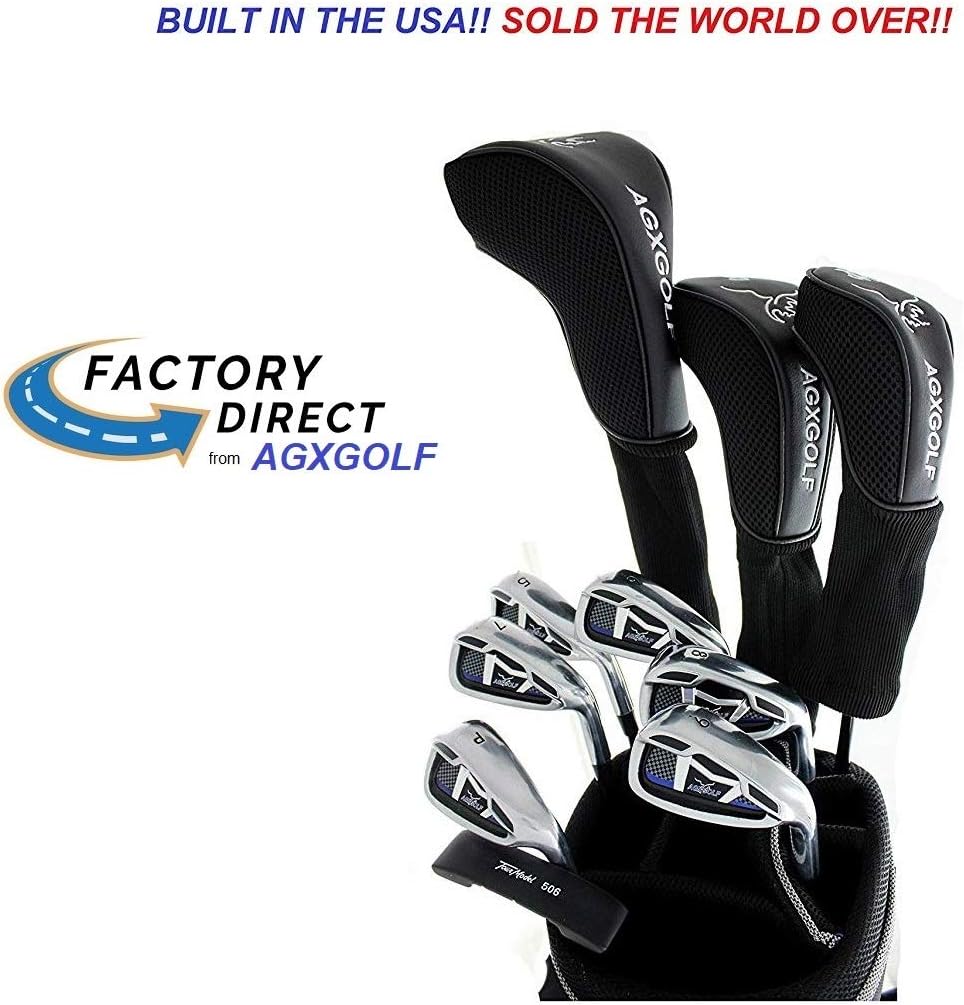 !! Bag NOT Included!! AGXGOLF Senior Men's Magnum XL Edition Complete Golf Club Set w/460cc Driver, 3 Wood, 3 Hybrid, 5-9 Irons, Wedge: Right Hand Cadet, Regular or Tall Lengths: Built in The USA