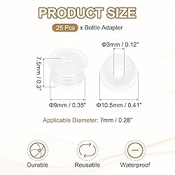 PATIKIL Bottle Adapter 0.35"/8mm, 25 Pcs Press in