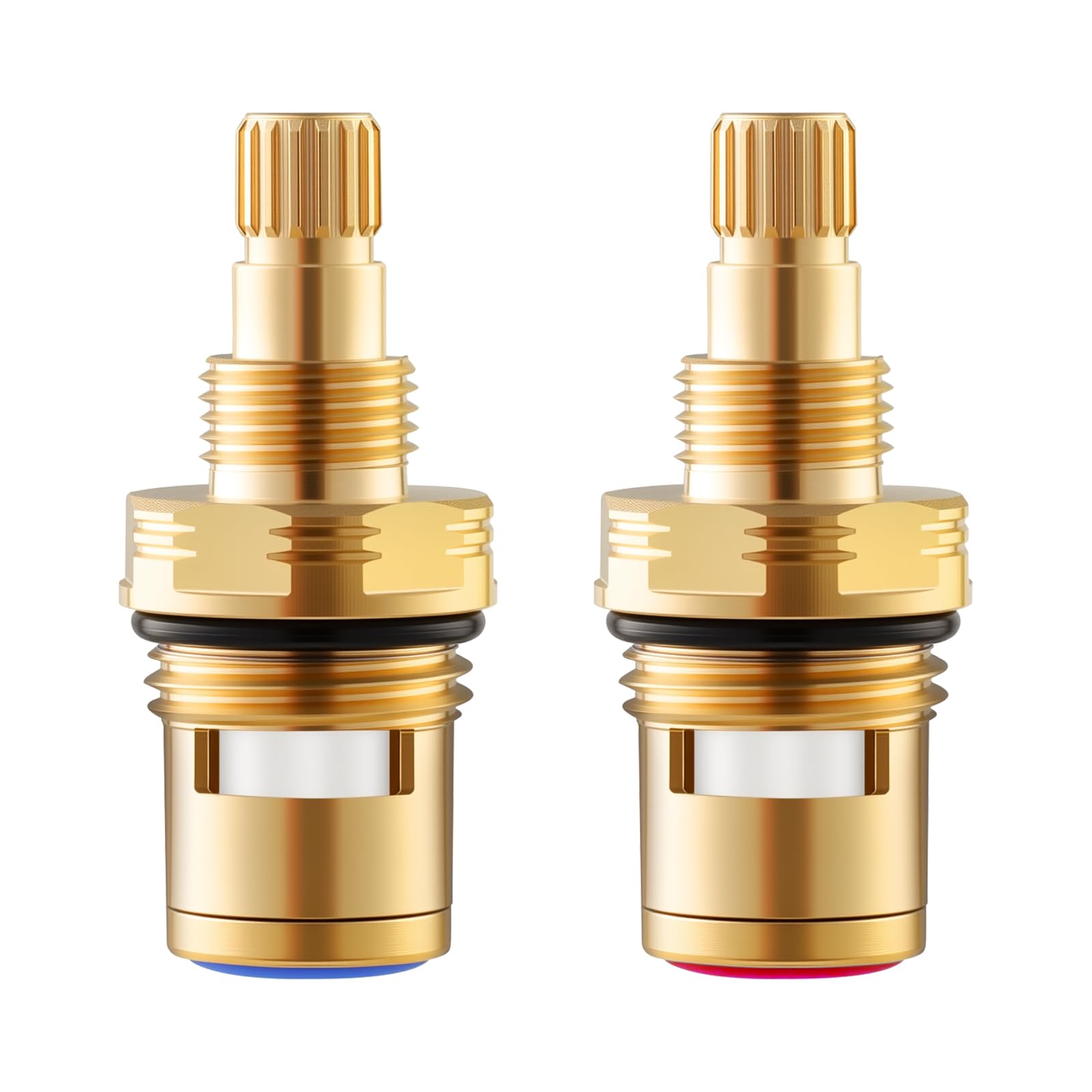 Photo 1 of 2 Pack Brass KSRPL3200HC & Brass KSRPL3200CC Ceramic Disc Cartridge, Compatible With CC Basin Faucet, Cold & Hot Faucet Cartridge, for Bathroom Faucet, 2-1/8" Length