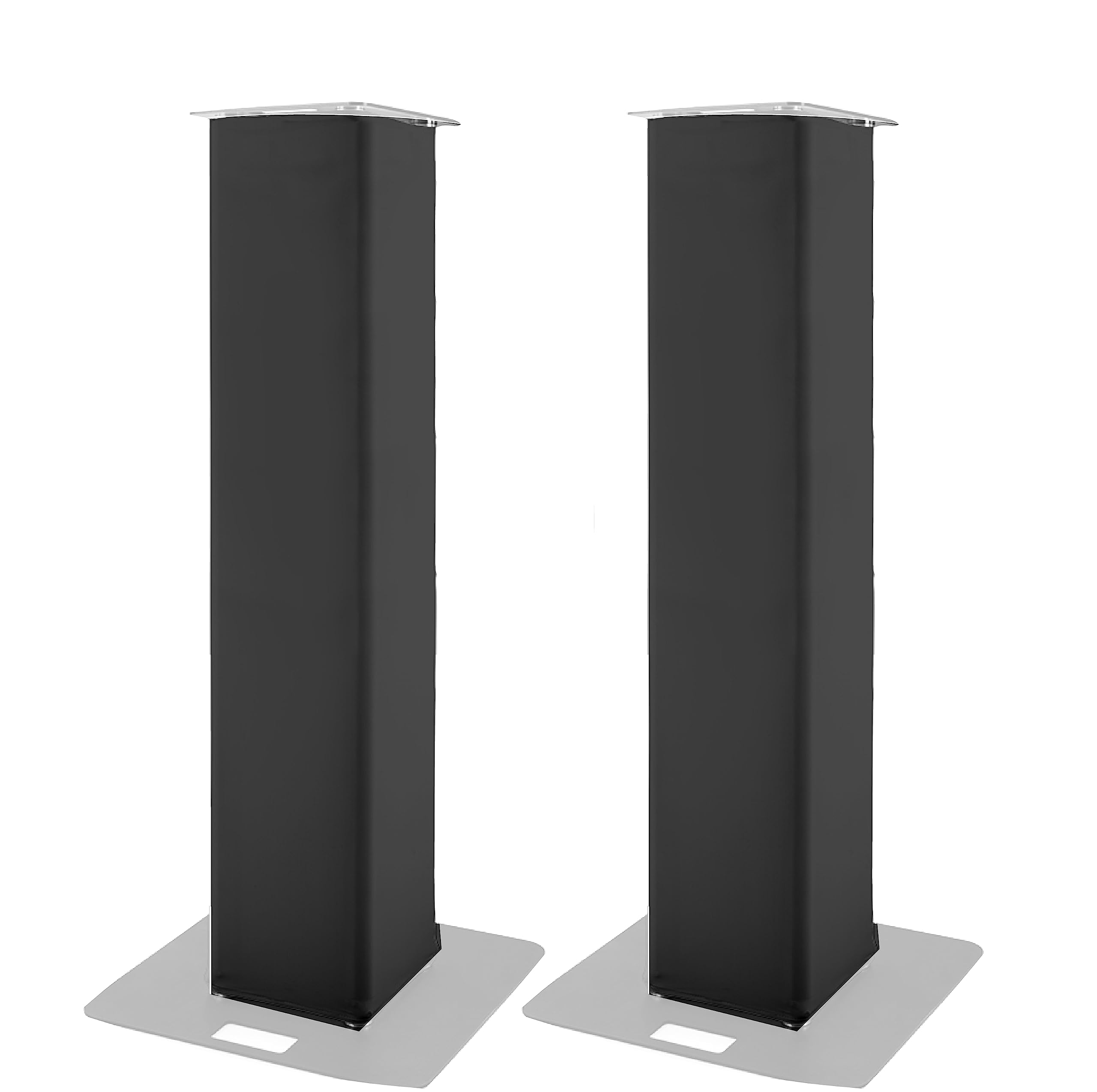 Pair of Totem Covers in Spandex, Truss Cover 30 x 30 cm, Choice of 4 Heights (150 cm Height, Black)