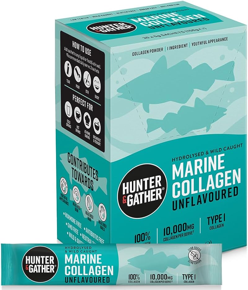 Hunter & Gather Marine Collagen Powder 30 x 5g Sachets Unflavoured