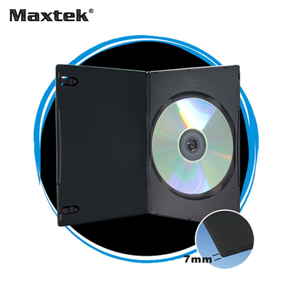 Maxtek 7mm Slim Black Single CD/DVD Case, 100 Pieces Pack. 610696499936