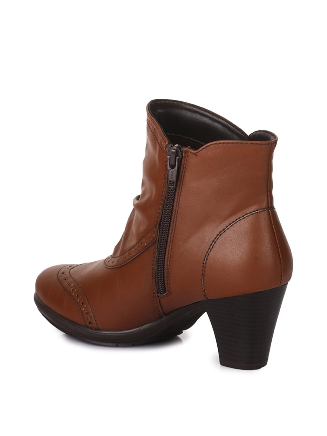 bruno manetti women (ay-105) tan synthetic leather heeled boots