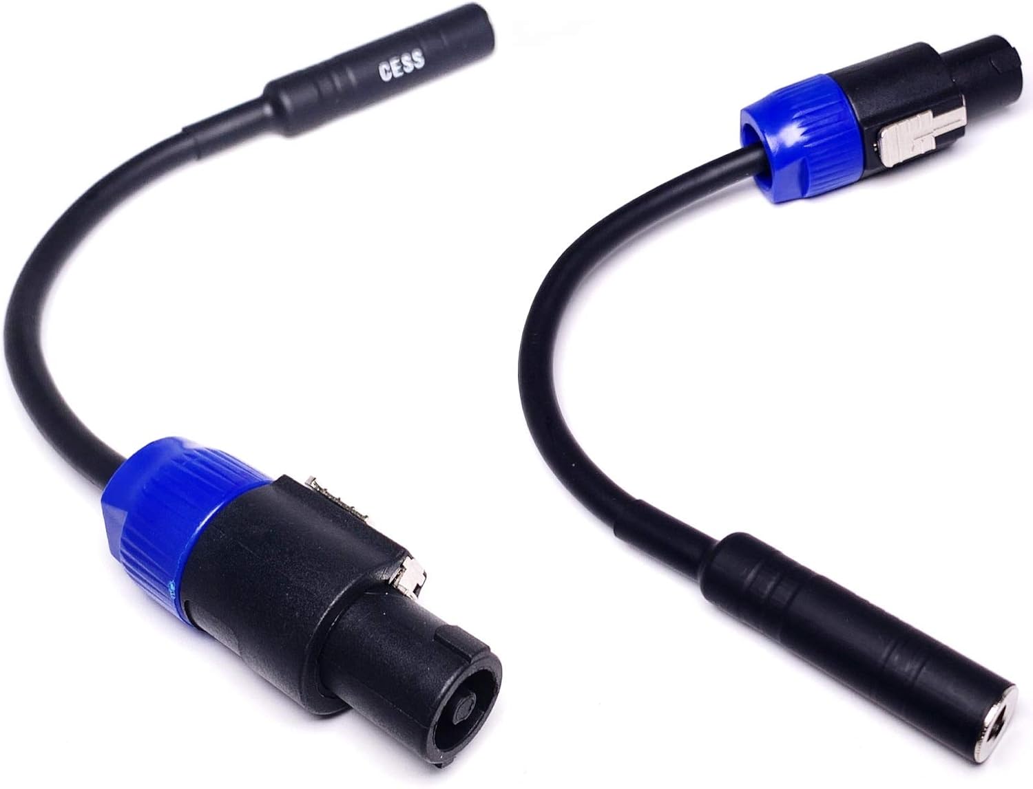 CESS-025 1/4 TS Female To Speakon Speaker Cables - Speakon to 6.35 mm Mono Jack Adapter - Speaker Plug Adapter 1/4" To Twist Lock Speak-On - 2 Pack: Musical Instruments