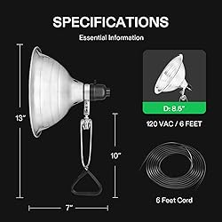 VIVOSUN Clamp Lamp Light with Detachable 8.5 Inch