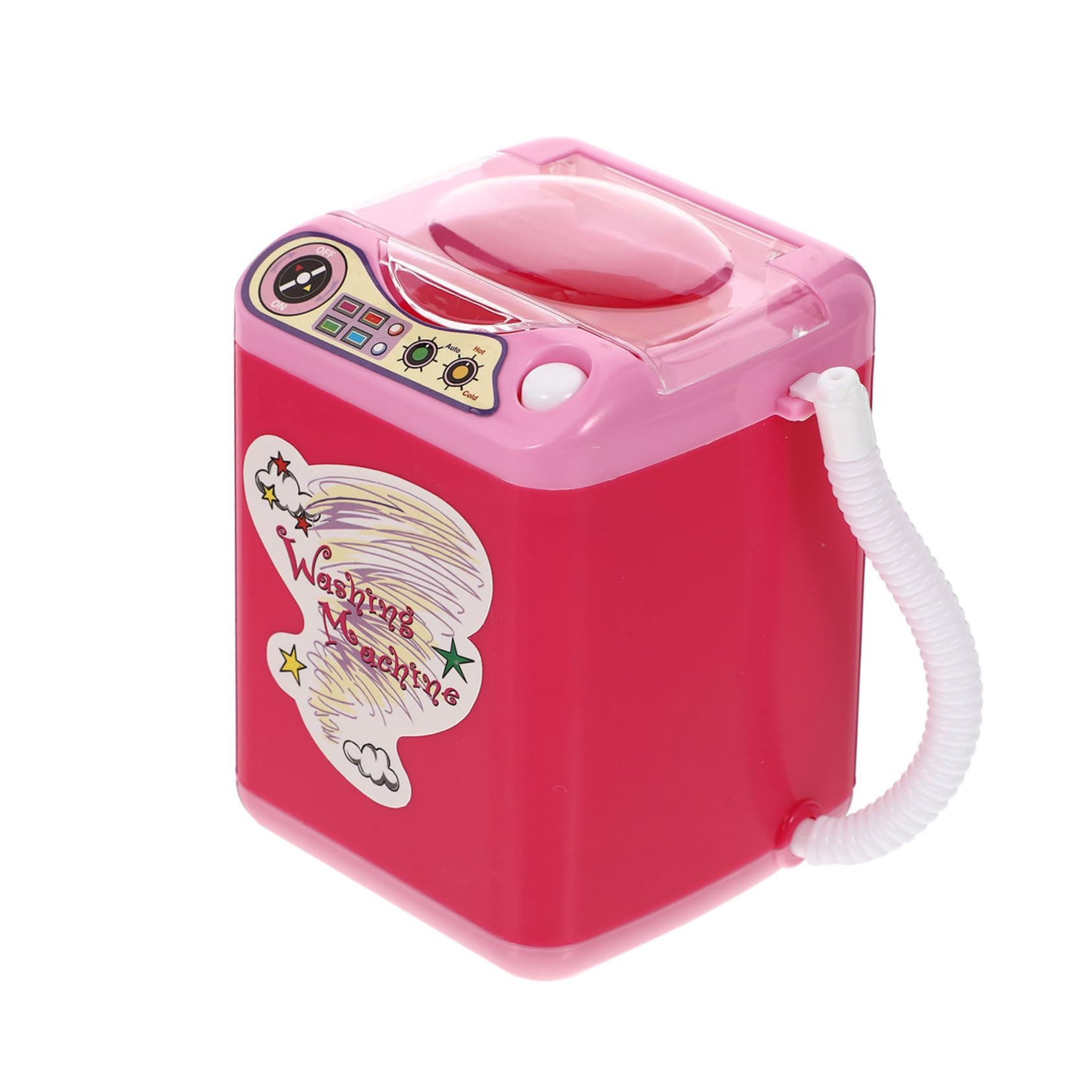 Mini Washing Machine Toy for Kids - Pink Plastic Makeup Brush Cleaner, Educational Pretend Play Laundry Machine for Parties, Birthdays, and Children'S Day