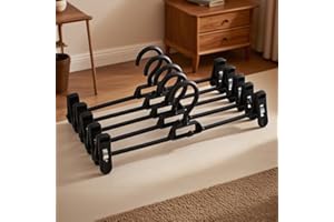 5 Pack Pants Hangers Adjustable Clips Heavy-Duty Non-Slip Hangers Space-Saving for Skirts Pants Coats Dresses